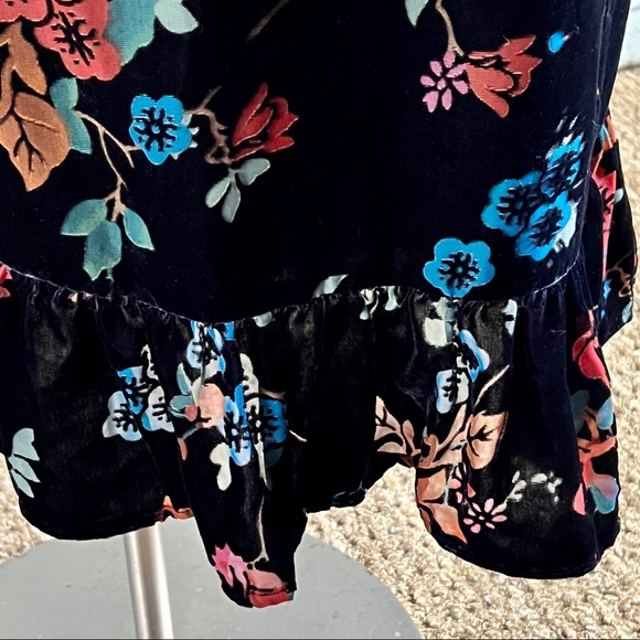 Anthropologie Othilia Willow Tiered Velvet Floral Romantic Midi Skirt NWT XS - Picture 6 of 12